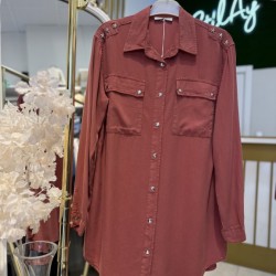 YILDIZ DETAYLI TENSEL GÖMLEK KİREMİT