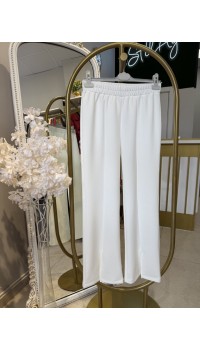YIRTMAÇLI MODAL PANTOLON BEYAZ 
