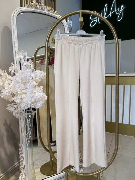 YIRTMAÇLI MODAL PANTOLON TAŞ