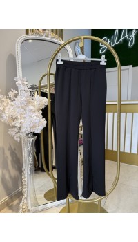 YIRTMAÇLI MODAL PANTOLON SİYAH