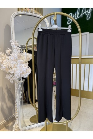 YIRTMAÇLI MODAL PANTOLON SİYAH