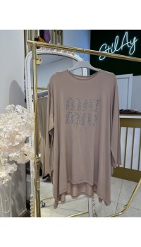 MİU MİU TAŞLI ASİMETRİK TUNİK VİZON