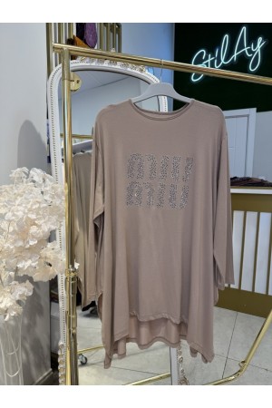 MİU MİU TAŞLI ASİMETRİK TUNİK VİZON