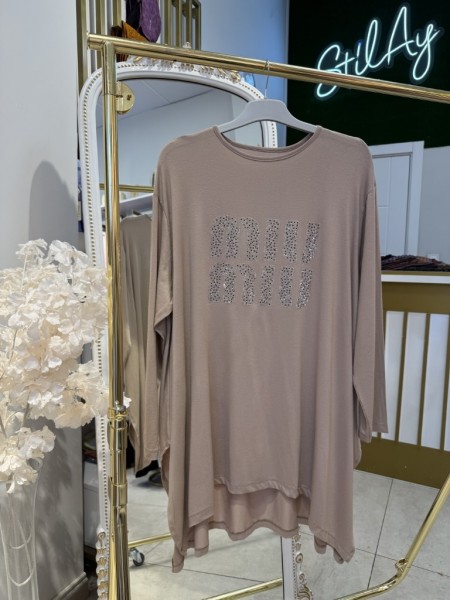 MİU MİU TAŞLI ASİMETRİK TUNİK VİZON