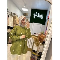 PONPON DETAYLI KAZAK HAKİ 