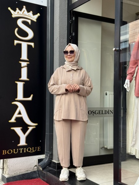 ÇITÇITLI TENSEL MODAL TAKIM BEJ