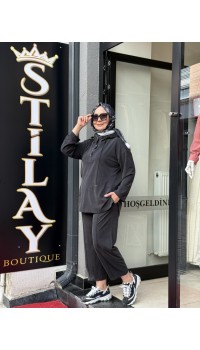 ÇITÇITLI TENSEL MODAL TAKIM SİYAH