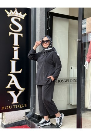 ÇITÇITLI TENSEL MODAL TAKIM SİYAH