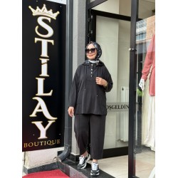 ÇITÇITLI TENSEL MODAL TAKIM SİYAH