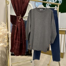 ÇİFT YAN VEREV TUNİK ANTRASİT