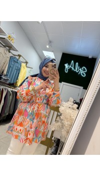 İPEK DESENLİ GÖMLEK MAVİ