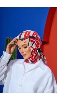 MARRAKECH SOFT EŞARP KIRMIZI SİYAH