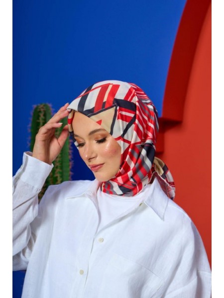 MARRAKECH SOFT EŞARP KIRMIZI SİYAH