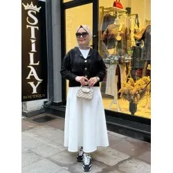 ETEK ÜSTÜ KAPŞONLU ANGORA HIRKA SİYAH