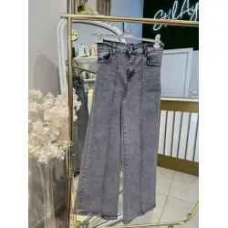 PALAZZO LİKRALI KOT PANTOLON ANTRASİT