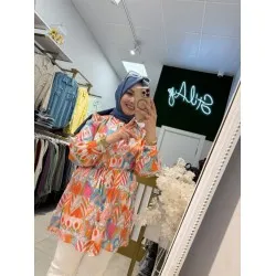 İPEK DESENLİ GÖMLEK MAVİ